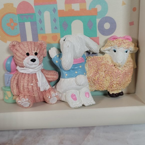 Vintage Mervyns Wooden Photo Frame w/ Poly Animal Attachments Children B… - Picture 7 of 7